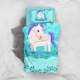 Monohome Black Unicorn 3D Pamuk Saten Renkli Bebek 100x150 cm Nevresim Takımı