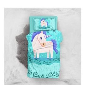Monohome Black Unicorn 3D Pamuk Saten Renkli Bebek 100x150 cm Nevresim Takımı