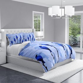 Monohome Blue Bird 3D Pamuk Saten Çift Kişilik 200x220 cm Nevresim Takımı
