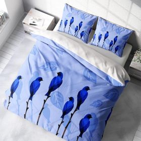 Monohome Blue Bird 3D Pamuk Saten Çift Kişilik 200x220 cm Nevresim Takımı