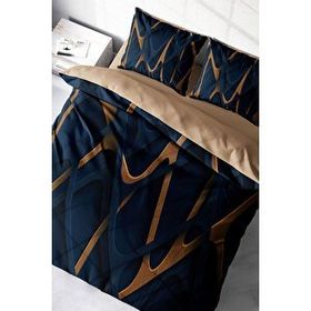 Monohome Blue Brown 3D Pamuk Saten Çift Kişilik Nevresim Takım