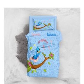 Monohome Blue Chichk 3D Pamuk Saten Bebek Nevresim Takımı Seti
