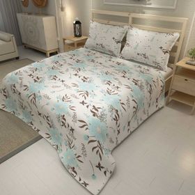 Monohome Blue Daisy Jakar Dokuma Pamuklu 3D Dijital Baskı Pike Takımı