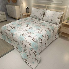 Monohome Blue Daisy Jakar Dokuma Pamuklu 3D Dijital Baskı Pike Takımı