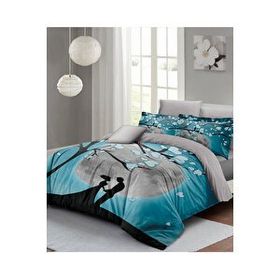 Monohome Blue Dream 200x220 cm Mavi Sevgililer Günü Pamuk Saten Çift Kişilik Nevresim Takımı