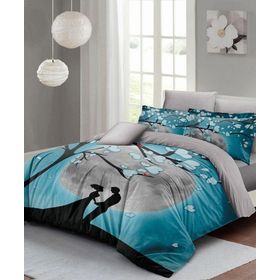 Monohome Blue Dream 200x220 cm Mavi Sevgililer Günü Pamuk Saten Çift Kişilik Nevresim Takımı
