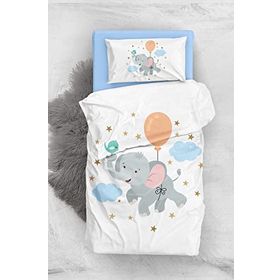 Monohome Blue Elephant 3d Pamuk Saten Bebek Nevresim Takımı