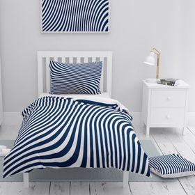 Monohome Blue Line 3D Pamuk Saten Çift Kişilik 200x220 cm Nevresim Takımı
