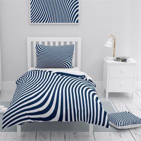 Monohome Blue Line 3D Pamuk Saten Çift Kişilik 200x220 cm Nevresim Takımı