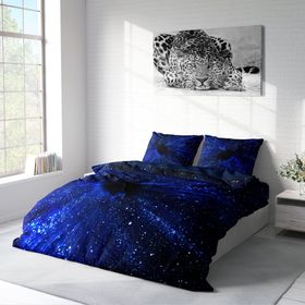 Monohome Blue Night 3D Pamuk Saten Çift Kişilik Nevresim Takımı