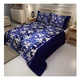 Monohome Blue Stripe Jakar Dokuma Pamuklu 3D Dijital Baskı Pike Takım
