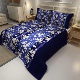 Monohome Blue Stripe Jakar Dokuma Pamuklu 3D Dijital Baskı Pike Takım