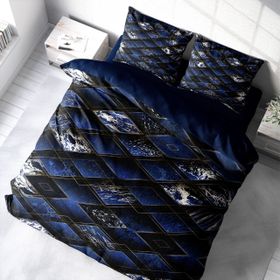 Monohome Blue Suite 3D Pamuk Saten Çift Kişilik Nevresim Takım