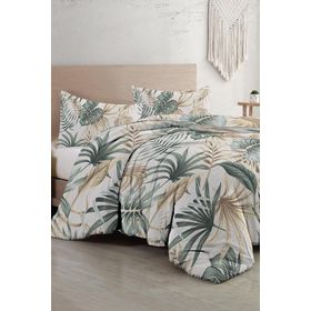 Monohome Botanik Palm 3D Pamuk Saten Çift Kişilik Nevresim Takımı