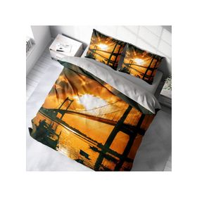 Monohome Bridge 3D Pamuk Saten Çift Kişilik 200x220 cm Nevresim Takımı