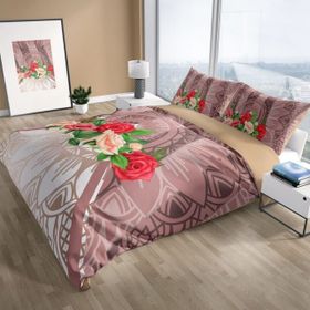 Monohome Brown Roses 3D Çift Kişilik King Size Nevresim Takımı