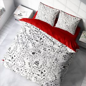 Monohome Catsy 3D Renkli Çift Kişilik 200x220 cm Nevresim Takımı