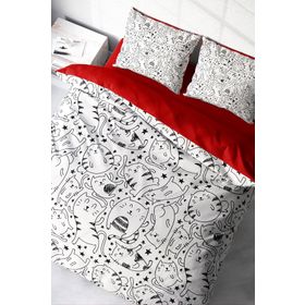 Monohome Catsy 3D Renkli Çift Kişilik 200x220 cm Nevresim Takımı