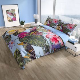 Monohome Cattleya Bird Tropik 3D Pamuk Saten Çift Kişilik Nevresim Takımı