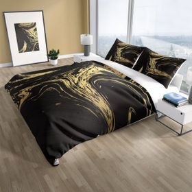 Monohome Cattleya Black Design 3D Pamuk Saten Çift Kişilik Nevresim Takımı