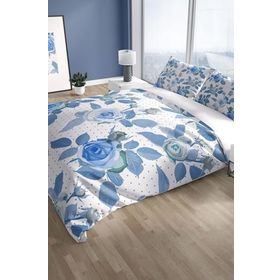 Monohome Cattleya Bluerose 3D Pamuk Saten Çift Kişilik Nevresim Takımı