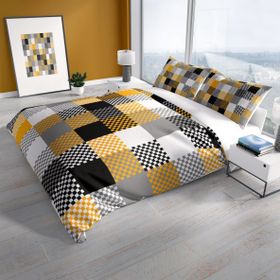 Monohome Cattleya Checkers 3d Pamuk Saten Çift Kişilik Nevresim Takımı