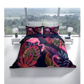 Monohome Cattleya Flamingo I 3D Pamuk Saten Çift Kişilik Nevresim Takımı