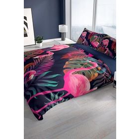 Monohome Cattleya Flamingo I 3D Pamuk Saten Çift Kişilik Nevresim Takımı