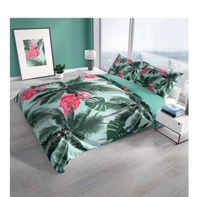 Monohome Cattleya Flamingo II 3D Pamuk Saten Çift Kişilik Nevresim Takımı