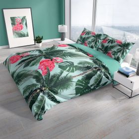 Monohome Cattleya Flamingo II 3D Pamuk Saten Çift Kişilik Nevresim Takımı