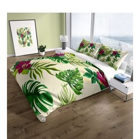 Monohome Cattleya Green 3d Pamuk Saten Çift Kişilik Nevresim Takımı
