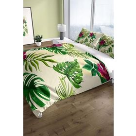 Monohome Cattleya Green 3d Pamuk Saten Çift Kişilik Nevresim Takımı