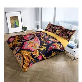 Monohome Cattleya Indian 3D Pamuk Saten Çift Kişilik Nevresim Takımı