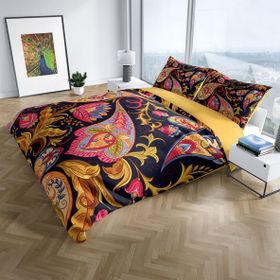 Monohome Cattleya Indian 3D Pamuk Saten Çift Kişilik Nevresim Takımı