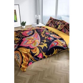 Monohome Cattleya Indian 3D Pamuk Saten Çift Kişilik Nevresim Takımı