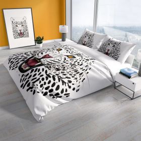 Monohome Cattleya Leopard 3D Pamuk Saten Çift Kişilik Nevresim Takımı