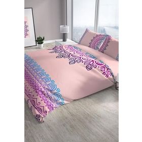 Monohome Cattleya Mandala 3D Pamuk Saten Çift Kişilik Nevresim Takımı