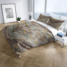 Monohome Cattleya Marble 3D Pamuk Saten Çift Kişilik Nevresim Takımı