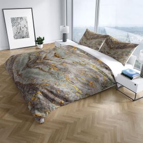 Monohome Cattleya Marble 3D Pamuk Saten Çift Kişilik Nevresim Takımı