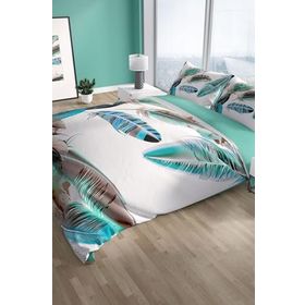 Monohome Cattleya New Feather 3D Pamuk Saten Çift Kişilik Nevresim Takımı