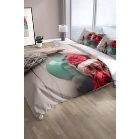 Monohome Cattleya New Feather 3D Pamuk Saten Çift Kişilik Nevresim Takımı