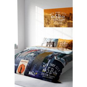 Monohome Cattleya New York 3D Pamuk Saten Çift Kişilik Nevresim Takımı