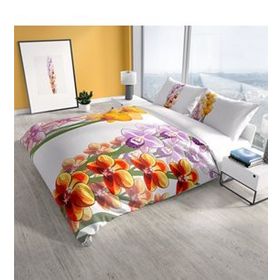 Monohome Cattleya Orchid 3d Pamuk Saten Çift Kişilik Nevresim Takımı