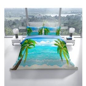 Monohome Cattleya Palm 3D Pamuk Saten Çift Kişilik Nevresim Takımı