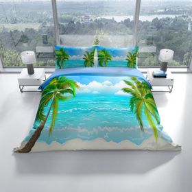 Monohome Cattleya Palm 3D Pamuk Saten Çift Kişilik Nevresim Takımı