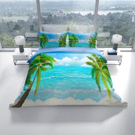 Monohome Cattleya Palm 3D Pamuk Saten Çift Kişilik Nevresim Takımı