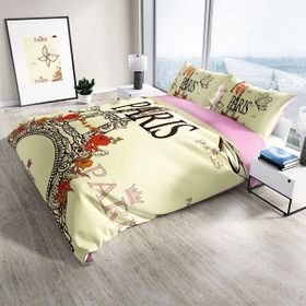 Monohome Cattleya Paris 3D Pamuk Saten Çift Kişilik Nevresim Takımı