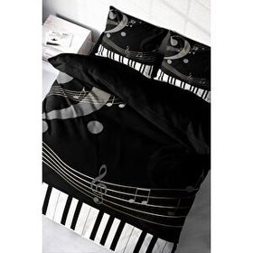 Monohome Cattleya Piano 3d Pamuk Saten Çift Kişilik Nevresim Takımı