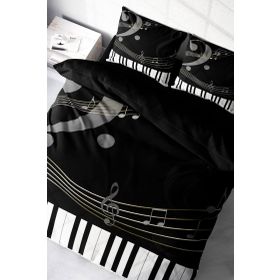 Monohome Cattleya Piano 3d Pamuk Saten Çift Kişilik Nevresim Takımı