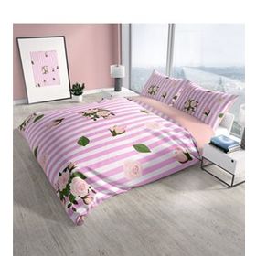 Monohome Cattleya Pinkline 3d Pamuk Saten Çift Kişilik Nevresim Takımı